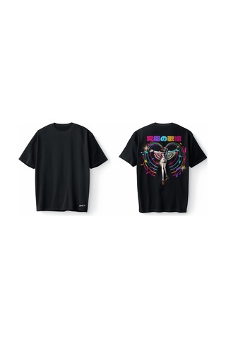 Bumeta Ultimate Idol Anime Music Oversize Unisex Tişört T-shirt Siyah