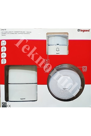 Legrand 094272 Bir Buton Iki Zil Kablosuz Zil Seti