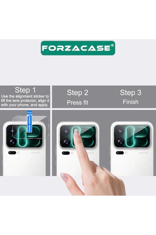 Forzacase Xiaomi 18 Pro Max İle Uyumlu Kamera Lens Koruyucu Temperli Cam Şeffaf - Fc378