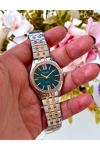 Ferrucci Fc61747 Roma Rakamlı Çelik Kasa Ve Kordon Taşlı Şık Kadın Kol Saati Gümüş - Rose Gold