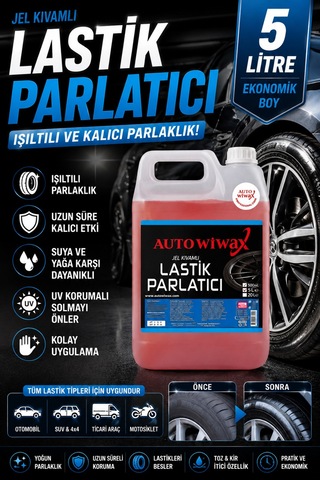 Auto Wiwax 5 L Lastik Parlatıcı Jel Yoğun Parlaklık Sağlayan Oto Lastik Bakım Ürünü