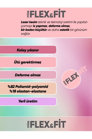 Missflex Fit Lazer Kesim Yüksek Bel Silikonlu Slip Siyah