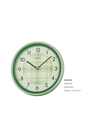 Seiko Qha016m Yeşil Renkli Plastik Kasa Quartz Mekanizmalı Duvar Saati Çok Renkli