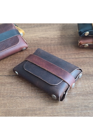 Sumerian Leather Craft Deri Cüzdan Kadın Kahverengi