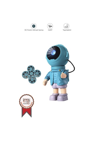 Torima Lw-37 Mavi Astronot Projektör Gece Lambası