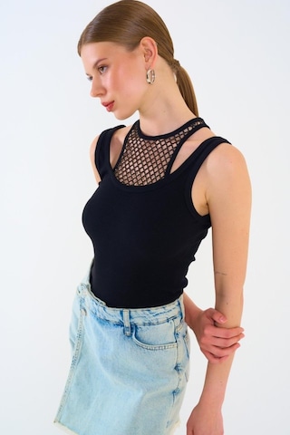 Etiler Collection İçi Dantelli Kaşkorse Atlet - Siyah si?yah