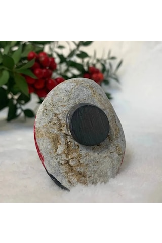 Uretti - Belkıs 8188 - El Yapımı Doğal Taş Yılbaşı Temalı Magnet - 4 X 6 Cm