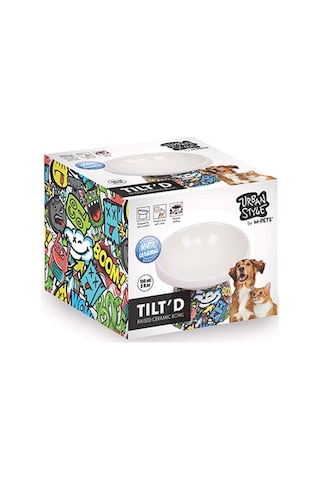 M-pets Urban Style Seramik Kedi Mama Ve Su Kabı Color Mix 150 Ml 10,5x10,6x8 Cm 244-51022.01