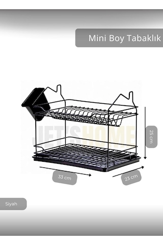 Jet's Home Mini Boy Bulas Iklık Tezgah U Stu Tabaklık Bpa Free Bulas Ik Sepeti Siyah 23x33x25 siyah