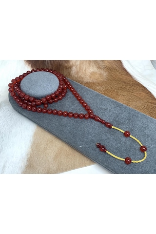 Tesbihci Bordo Küre Model Sıkma 99 Lu Kehribar Tesbih