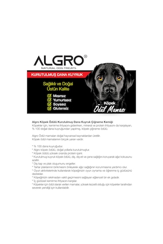 Algro Kurutulmuş Dana Kuyruk Çiğneme Kemiği Köpek Ödülü 120 G