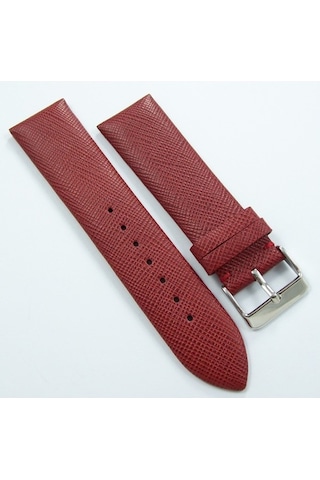 Bizon Bordo Deri Saat Kordonu 22Mm Dikişsiz Klasik Saat Kayışı
