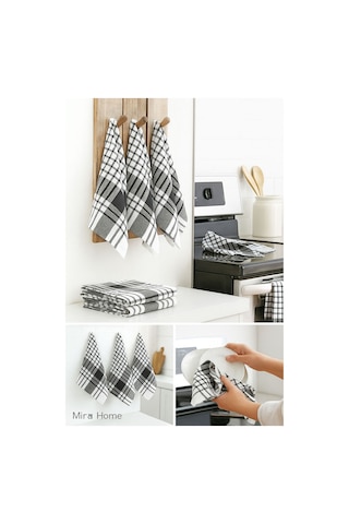 5 Li Mutfak Kurulama Bezi Alman Peçetesi 100 Pamuklu Siyah