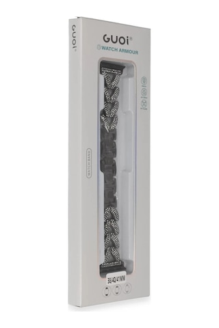 Newface Apple Watch 38mm Node Taşlı Kordon - Siyah Diğer