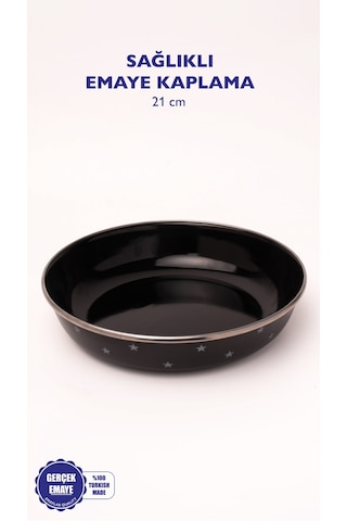 Star Emaye Bowl Tabağı - Bowl Kase - Salata Kasesi - Sunum Kasesi 21cm