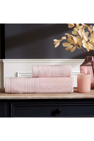 Bamboo Rail Düz%60 Pamuk%40 Bambu Banyo Havlusu, Pembe, 50x90 Cm S Diğer