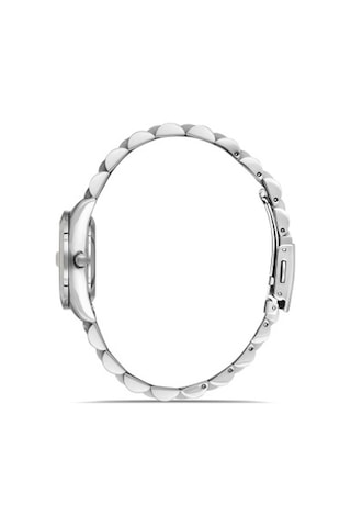 Ferro Quartz Çelik Gri Turkuaz Kadran 30 Mm Kadın Kol Saati Gümüş
