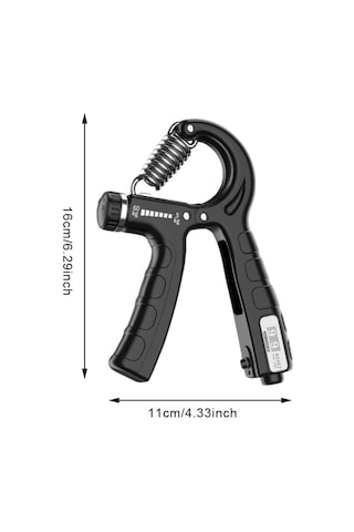 Exeo Sertlik Ayarlanabilir 5-60 KG Direnç Sayaçlı El Egzersiz Yayı Siyah