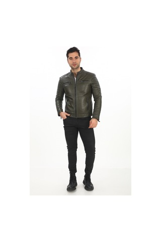 New Zaya Leather Erkek Biker Deri Ceket -