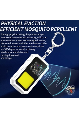 Xurunkeji Sivrisinek Kovucu Ultrasonik Açık Hava Taşınabilir Tokalı Usb Şarjlı Çok Fonksiyonlu Böcek Kovucu Led Işıklı Siyah