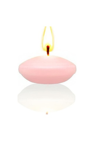 50'li Paket 3.5 Cm Açık Pembe Yüzen Mumlar Pembe