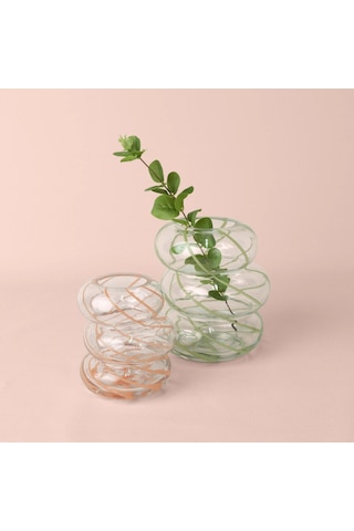 Linens Bale Vazo 17x17x20 Cm Yeşil Yeşil