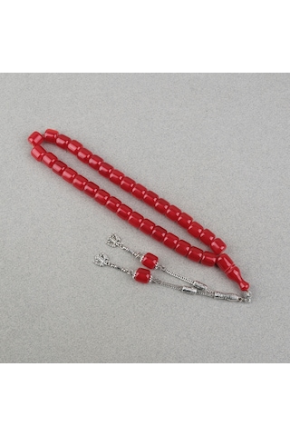 Katalin Çubuk Alpaka Püsküllü Kapsül Kesim 10.5x11mm Tesbih -kırmızı