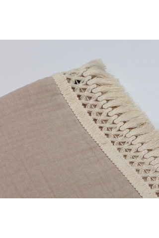 Bistyle Organik Müslin 80x90 Fistolu Battaniye 70112 Bej Bej