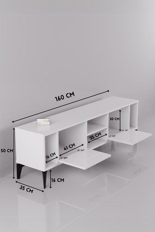 Linya Tv Sehpası Suntalam Beyaz 160x35 Cm