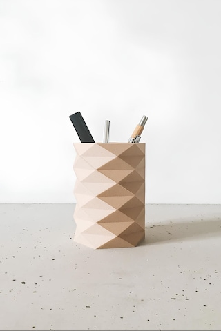 Dekoratif Beton Kalemlik Masa Üstü Çok Amaçlı Organizer Banyo Ve Ofis Düzenleyici Kahve Tonlarına Yakın