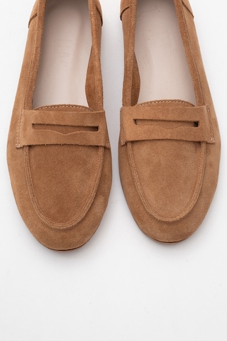 Luvishoes Luvi Shoes Tory Toprak Süet Hakiki Deri Kadın Loafer Ayakkabı Toprak