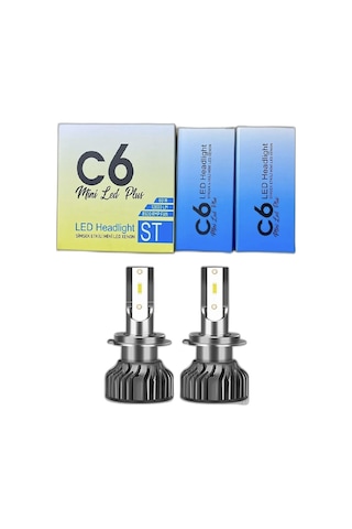 H3 Led Zenon C6 Mini Led Xenon Ampul 12800 Lümen Beyaz Renk 6000
