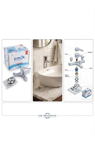 Irmak Su Armatürleri Su Tasarruflu Dayanıklı Pirinç Gövde Krom Tek Kol Banyo Bataryası