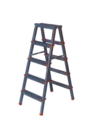 Safir Serisi - 5+5 Basamaklı Çift Çıkışlı Galvanizli Profil Merdiven Ev, Bahçe, İşyeri İçin Uygun