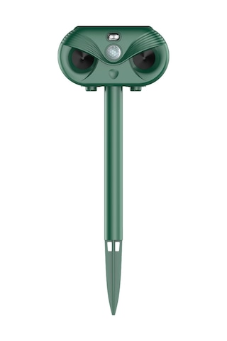 Vkemall Solar Enerjiyle Usb İle Çift Gelişimli, Ultrason+led+lazer Üçlü Hayvan Kovucu - 120 Derece Geniş Açı, 5 Çalışma Modu, Ip54 Su Geçirmez, Yeşil 1200mah Dahili Batarya Yeşil