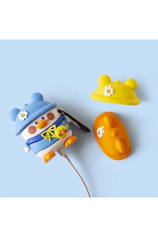 E2m Apple Uyumlu AirPods Pro Kılıf Mavi Ördek Mavi