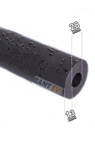 Kauçuk Boru İzolasyonu 3/4" İç Çap 28mm, 13mm Kalınlık, 2mt Boy