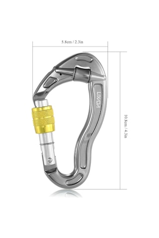 Lixada 25kn Takılmayan Karabina D Şekilli Karabina Hızlı Klips Ekipmanı Vida Kilidi Kamp Kayası Tırmanma Seyahat Hamak Anahtarlık Karabina