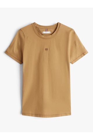 Tommy Hilfiger Tonal Flag Reg C-nk Ss Tee Kadın Kahverengi T-shirt - Ww0ww45626