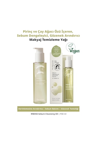 Midha Rice Bran & Tea Tree Sebum Dengeleyen Arındırıcı Makyaj Temizleme Yağı 150 ML