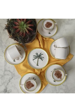 Palmiye Stackable Çay Takımı 12 Parça 6 Kişilik 22642 Çok Renkli