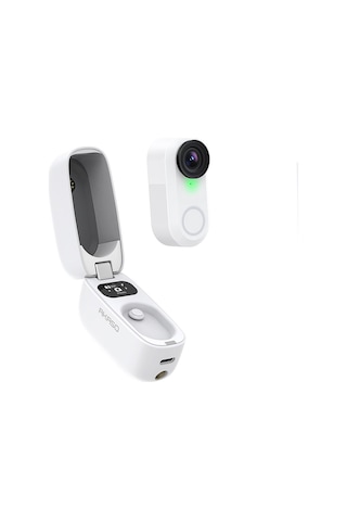 Akaso Snapx 4k/60fps 20mp Wi-fi Mini Aksiyon Kamera,taşınabilir Vücut Kamerası, Giyilebilir Video Ka Beyaz