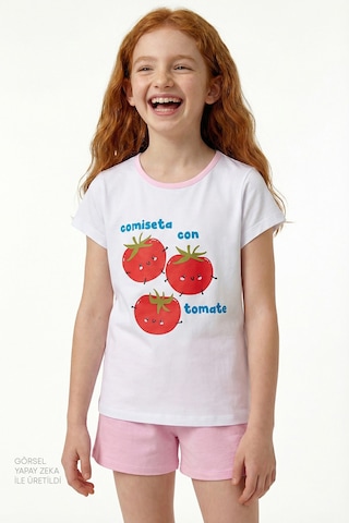 Penti Pembe Kız Çocuk Tomato Pamuklu 2li Pijama Takımı Lila