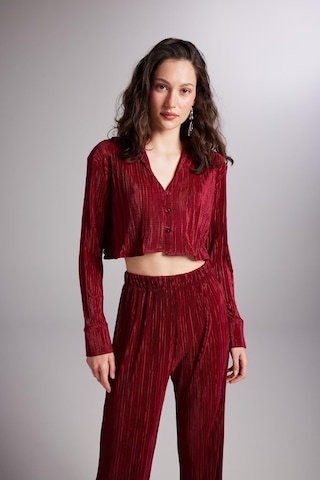 Holly Lolly Crop Model Düğme Kapamalı Comfy Crop Gömlek Bordo