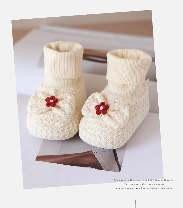 Uıowoo Kız Bebek Prenses Çorap - Yumuşak Taban, Kaymaz, %100 Pamuk - Yenidoğan Ve Bebekler İçin Şık Bej Renkli Kokulu Kelebek