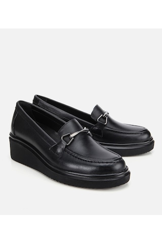 Hotiç Kadın Deri Siyah Tokalı Dolgu Topuklu Klasik Loafer 01ayh314460a100 01ayh314460a100 Siyah