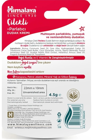 Parlatıcı Dudak Bakım Kremi 4,5 Gr 2 Adet Çilek Silikon, Petrol İçermez