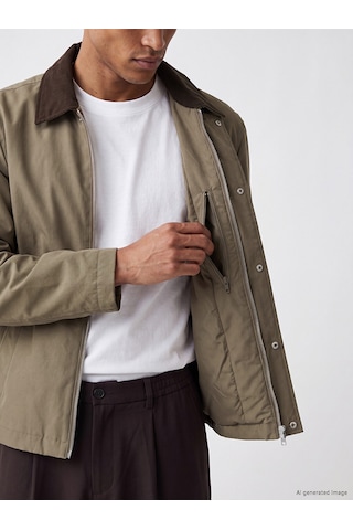 Lcw Vision Bej Regular Fit Kadife Yaka Erkek Mont
