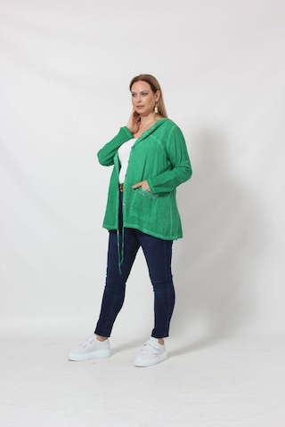 Moda Berray B027 Cebi Pullu Kapüşonlu Gömlek Yeşil 001