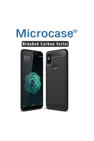 Xiaomi Mi A2-6X Brushed Carbonfiber Silikon Tpukilif+Tempered Cam 266278791 - Seçenek / Cam Koruma-Cam Istemiyorum